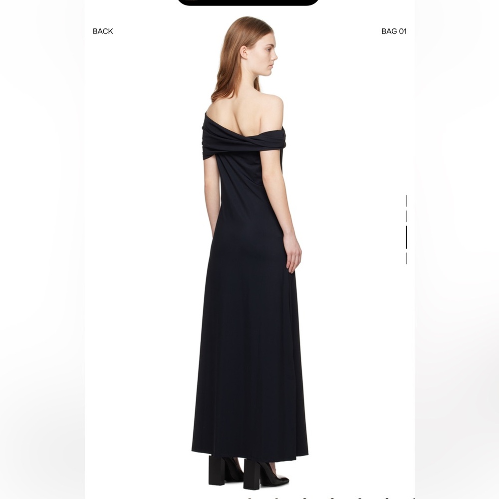 NWT RÓHE Black Off-The-Shoulder Maxi Dress 44 (USA 12), ROHE XL - Picture 3 of 4